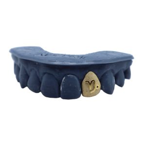 3D Single Tooth Capricorn Grillz w Diamond Dust